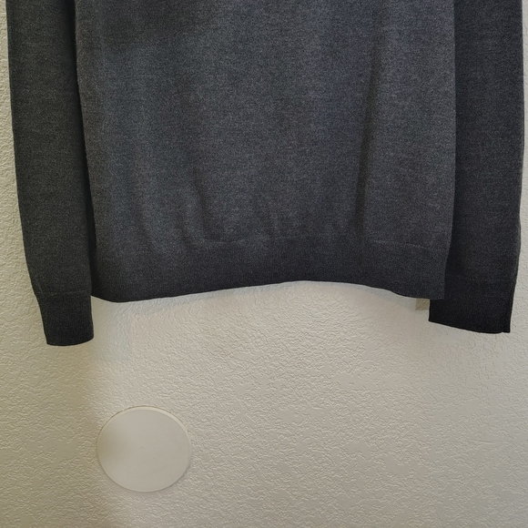 Nordstrom Men’s Shop Extra Fine Merino Wool V-Neck Sweater Gray | Size XL - Picture 3 of 12